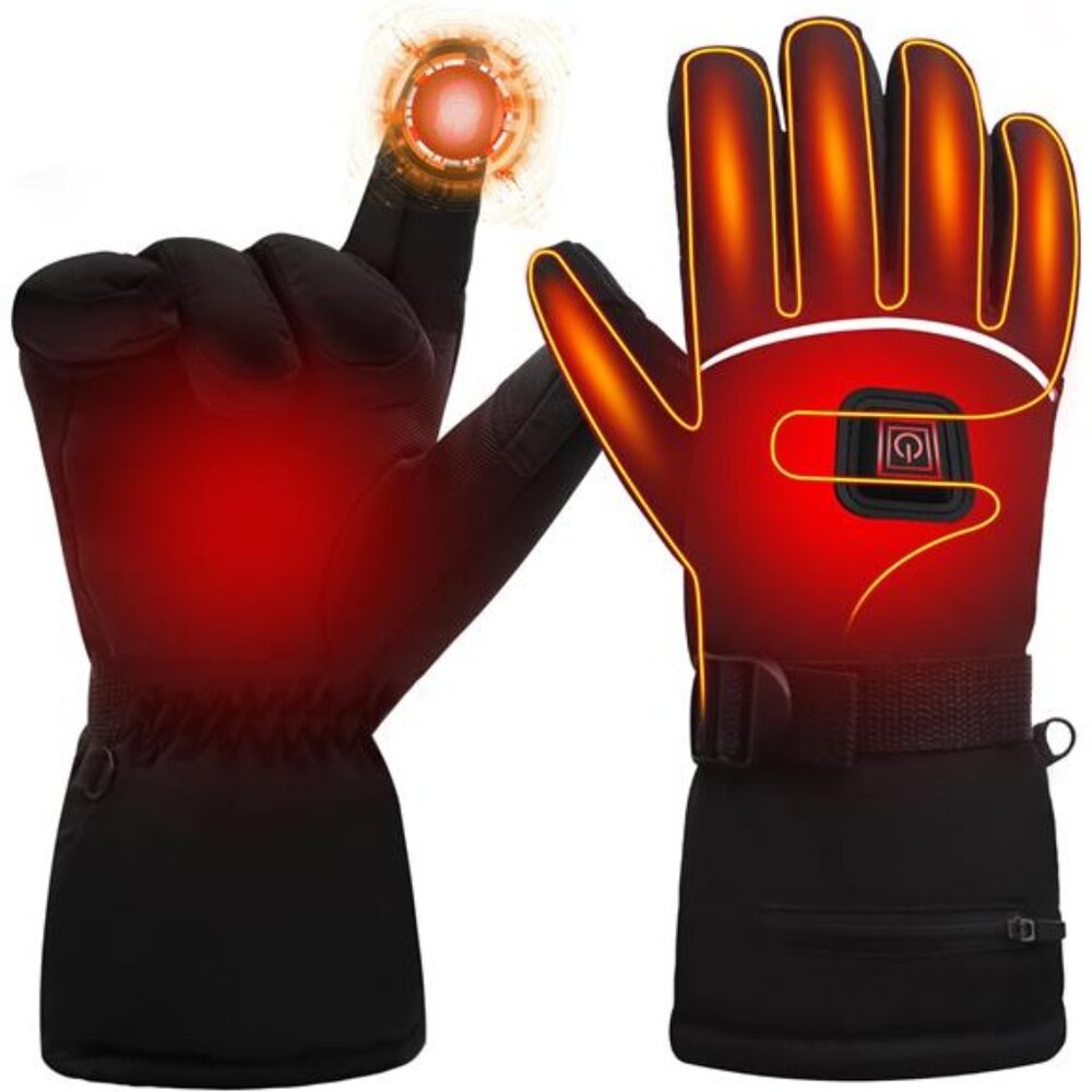 Heated Skiing Gloves for Men Women, Electric Rechargeable 7.4V 2200mAh Winter